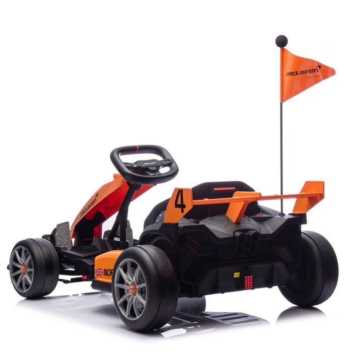 Mclaren 36V Electric Go Kart, Powered Powerful Ride on Cars with Tires, Drift/Sports Mode, Brake Pedal, Length Adjustment, Seat Belt, Rear Wheel Drive Electric Car for Kids Ages 6+ Years