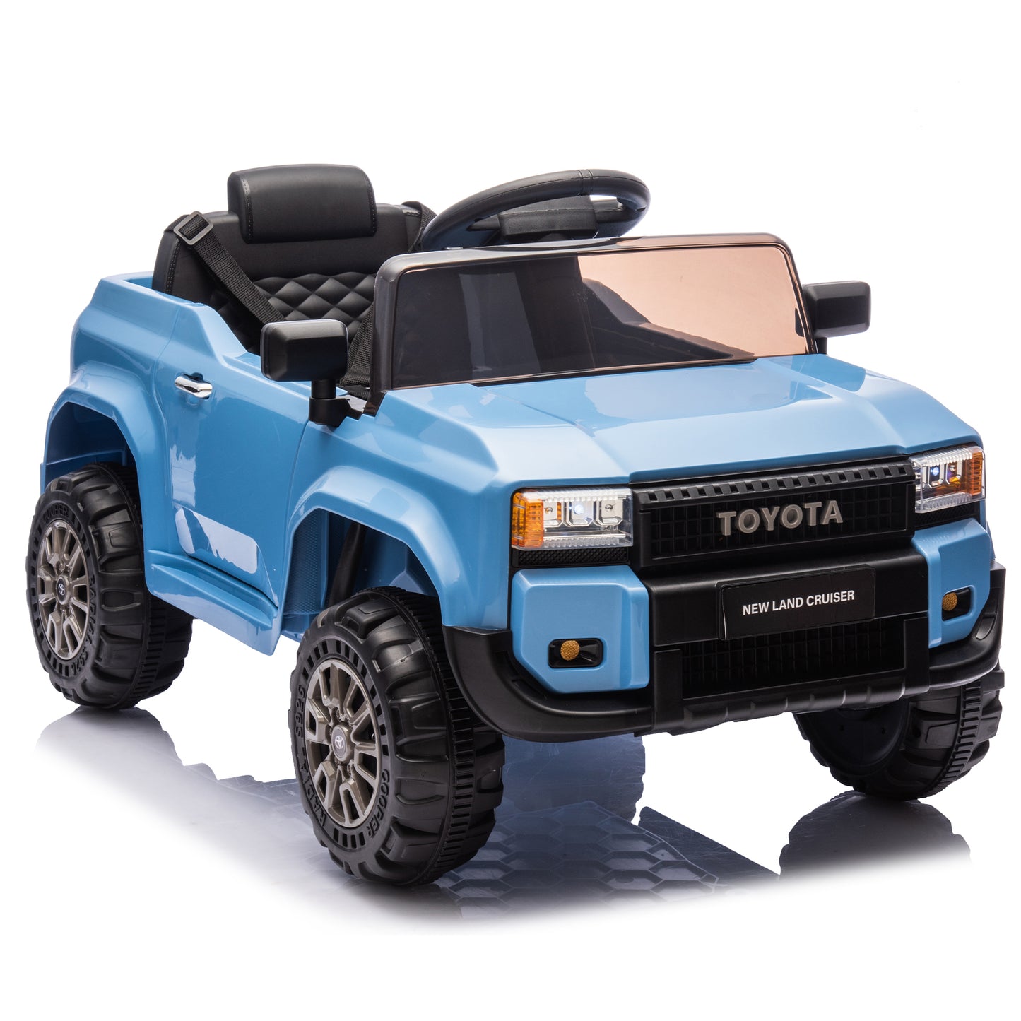 12V Kids Ride on Car with Remote Control, Licensed Toyota LC250 Electric Vehicle with Four-wheel suspension, Age 2-4 Kids Ride on Toys with Music, USB, LED lights, Bluetooth, Blue
