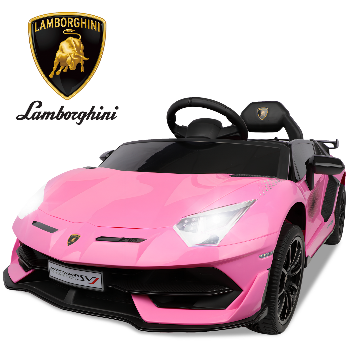 Lamborghini Xago Kids Ride On Car Toy with Remote Control Girls Boys, 12V Battery Powered Electric Vehicles w/Bluetooth and 4 Wheel Damping, Sport Car for 3-6 Years Old