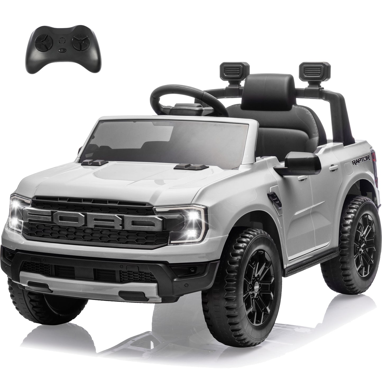 Ford Ranger Raptor Kids Electric Car, 12v Ride on Toys Battery Powered with Parental Remote, LED Headlights, MP3, Horn, Bluetooth, Ride on Cars for Kids Ages 3-6,Blue