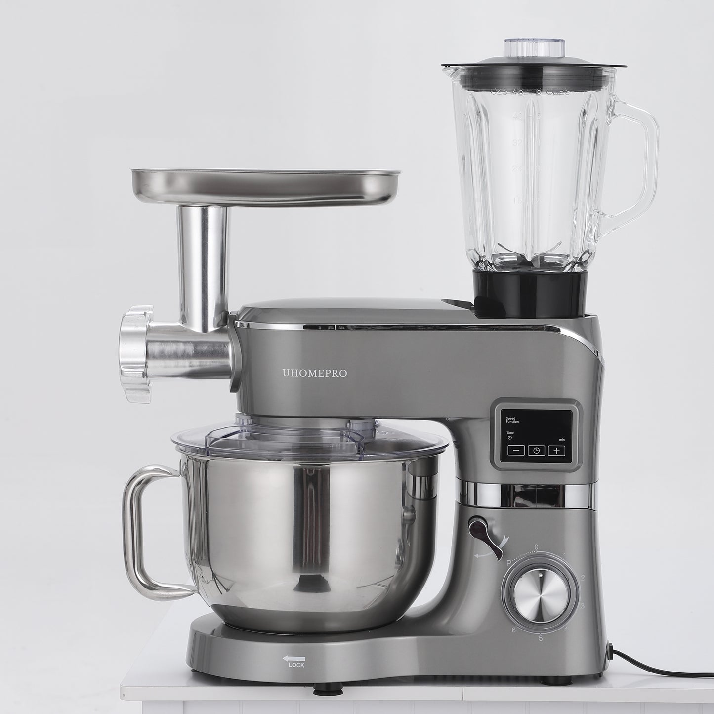 Food Stand Mixer for Kitchen, 7.4 QT Kitchen Electric Dough Mixer with Bowl, 6-Speed Electric Stand Mixer for Baking, Tilt-Head Kitchen Stand Mixer with Dough Hook, Wire Whip, Beater