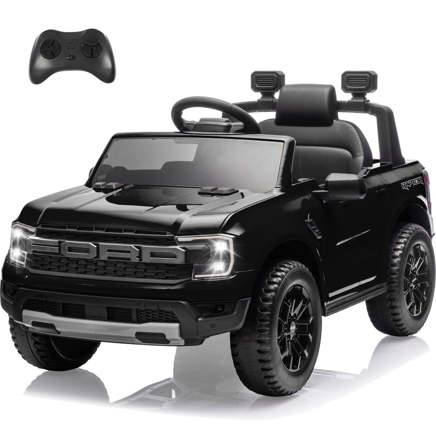 Ford Ranger Raptor Kids Electric Car, 12v Ride on Toys Battery Powered with Parental Remote, LED Headlights, MP3, Horn, Bluetooth, Ride on Cars for Kids Ages 3-6,Blue