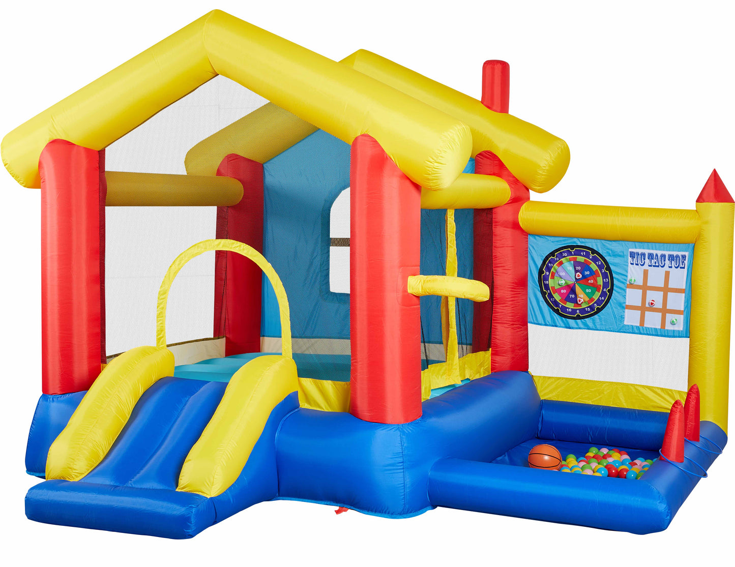 COCLUB Bounce House for Kids 3-6, Inflatable Bounce House with Blower, Slide, Ball Pit, 50 Ocean Balls, Indoor/Outdoor Jump House