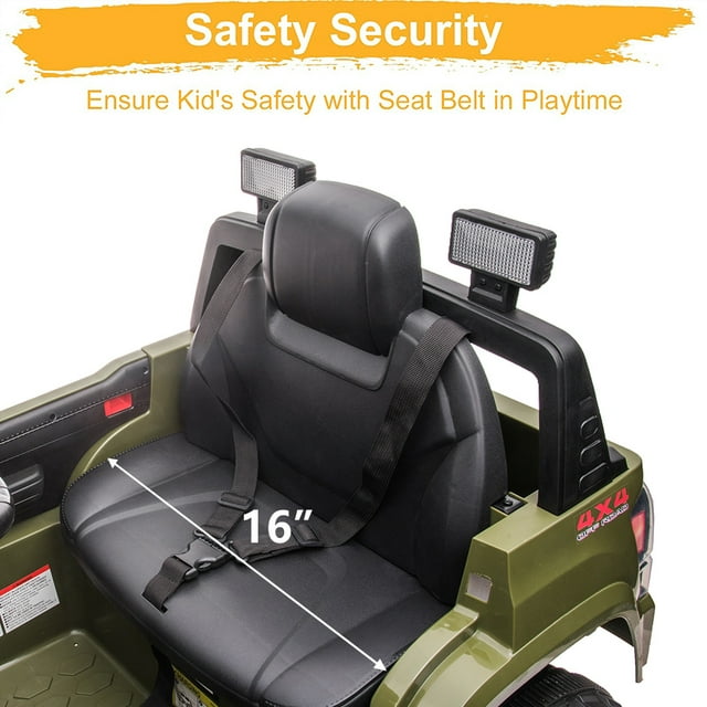Toyota Tacoma Ride on Cars for Boys, 12V Powered Kids Ride on Cars Toy with Remote Control, Green Electric Vehicles Ride on Truck with Headlights/Music Player for 3 to 5 Years Old Boy Girls GTIN:08043618885739