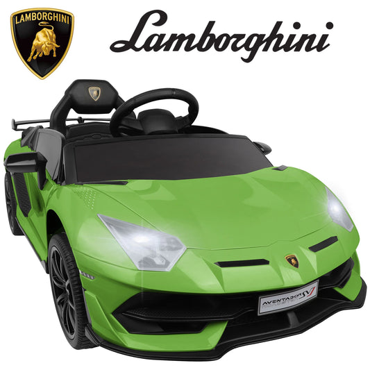 Lamborghini 24V Kids Ride on Cars, Powered Electric Cars for Kids 3-5 Boy Girl Gift, Lamborghini Xago 4 Wheels Battery Ride on Toy Cars With Remote Control, Bluetooth, LED Lights, Green