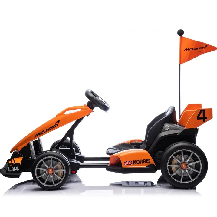 Mclaren 36V Electric Go Kart, Powered Powerful Ride on Cars with Tires, Drift/Sports Mode, Brake Pedal, Length Adjustment, Seat Belt, Rear Wheel Drive Electric Car for Kids Ages 6+ Years
