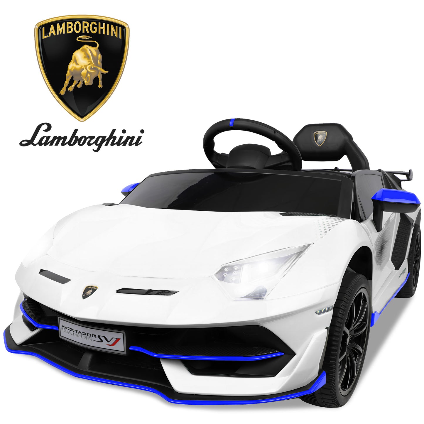 Lamborghini Xago Kids Ride On Car Toy with Remote Control Girls Boys, 12V Battery Powered Electric Vehicles w/Bluetooth and 4 Wheel Damping, Sport Car for 3-6 Years Old