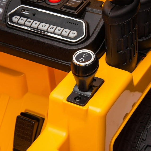 COCLUB Ride on Dump Truck, 12V Powered Ride on Car with Parents Control, Electric Dump Bed and Extra Shovel, Electric Ride on Toys with Phone Stand for Age 3+, Yellow