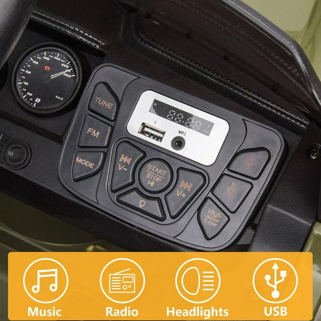 Toyota Tacoma Ride on Cars for Boys, 12V Powered Kids Ride on Cars Toy with Remote Control, Green Electric Vehicles Ride on Truck with Headlights/Music Player for 3 to 5 Years Old Boy Girls GTIN:08043618885739