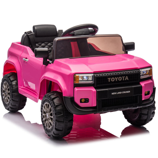 12V Kids Ride on Car with Remote Control, Licensed Toyota LC250 Electric Vehicle with Four-wheel suspension, Age 2-4 Kids Ride on Toys with Music, USB, LED lights, Bluetooth, Blue