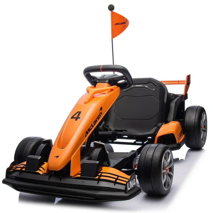 Mclaren 36V Electric Go Kart, Powered Powerful Ride on Cars with Tires, Drift/Sports Mode, Brake Pedal, Length Adjustment, Seat Belt, Rear Wheel Drive Electric Car for Kids Ages 6+ Years