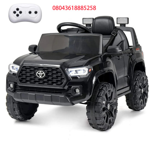 Toyota Tacoma Ride on Cars for Boys, 12V Powered Kids Ride on Cars Toy with Remote Control, Black Electric Vehicles Ride on Truck with Headlights/Music Player for 3 to 5 Years Old Boy Girls GTIN:08043618885258