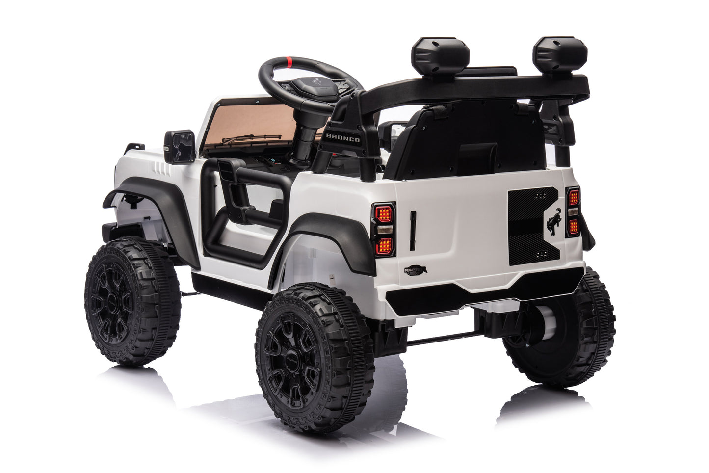 Ford Kids Electric Car Bronco 12V Ride On Truck Toys Battery Powered with Remote Control, Bluetooth, LED Light, Spring Suspension, 3 Speeds 4 Wheelers- Blue