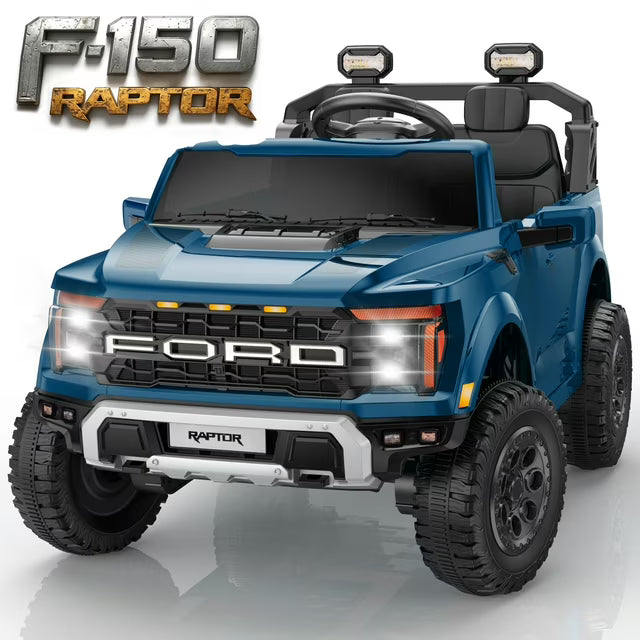 Ford 24V Ride on Toy Cars 2 Seater for Big Kids, Licensed F150 Raptor Powered Ride on Truck with Remote Control
