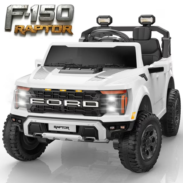 Ford 24V Ride on Toy Cars 2 Seater for Big Kids, Licensed F150 Raptor Powered Ride on Truck with Remote Control