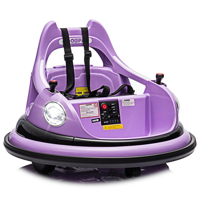 Kids Bumper car, 12V Electric Ride on Bumper Car with Remote Control, LED Lights, Safety Belt, Music and 360 Degree Spin, Battery Power Ride on Toys for Kids Toddler, ASTM Certified, Blue