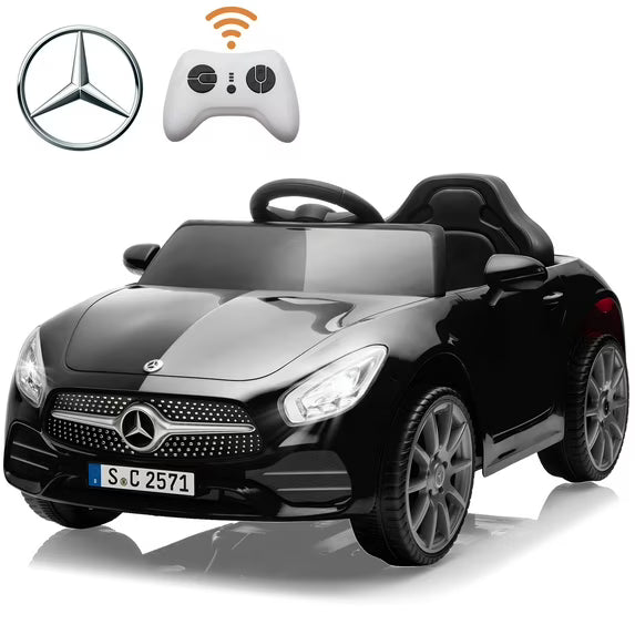 Kids Ride on Cars, 12V Powered Mercedes Benz Ride on Toys w/Remote Control, Music, Bluetooth, LED Light, USB, Power Display, Four Wheel Suspension Electric Car for Toddlers 2-4 Year Olds, Pink