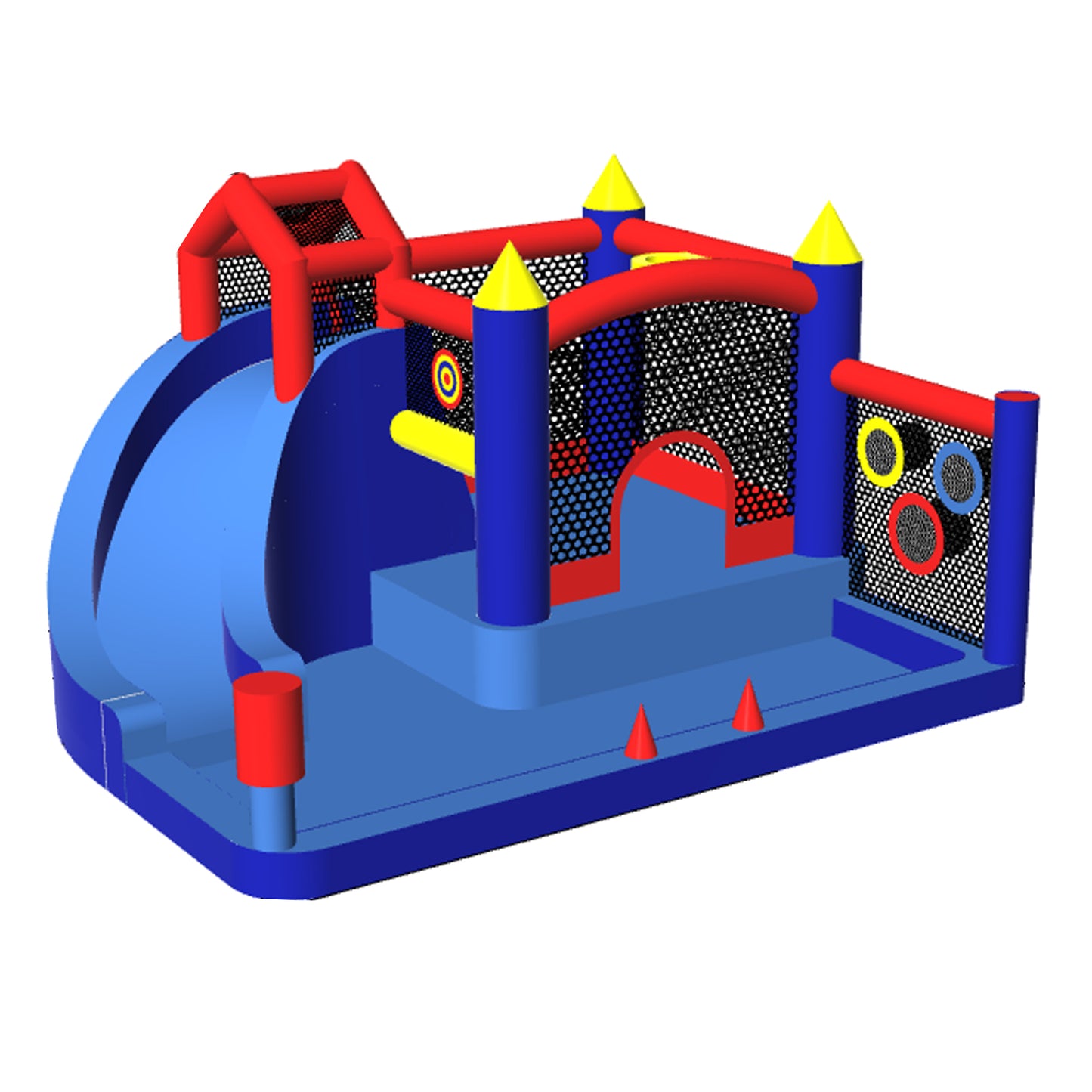 COCLUB Inflatable Bounce House for Kids 3-6 | Indoor/Outdoor Bouncy Castle with Blower, Slide & Ball Pit – 50 Balls Included (10.5ft x 13.4ft)