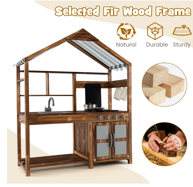 COCLUB Kids Activity Table and Chairs, Kids Table and Chair Set with 4 Storage Stools, Round Nesting Design