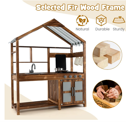 COCLUB Kids Activity Table and Chairs, Kids Table and Chair Set with 4 Storage Stools, Round Nesting Design