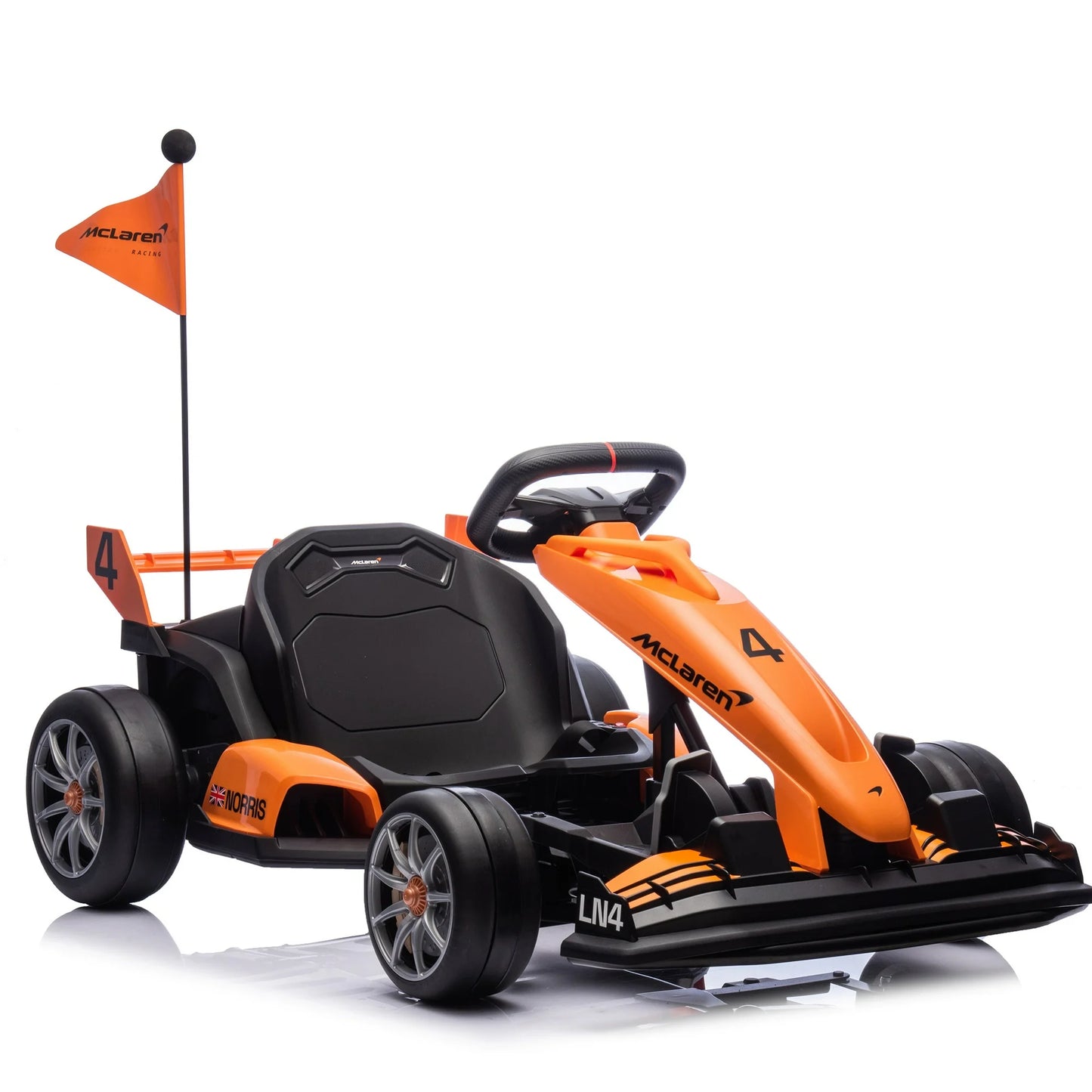 Mclaren 36V Electric Go Kart, Powered Powerful Ride on Cars with Tires, Drift/Sports Mode, Brake Pedal, Length Adjustment, Seat Belt, Rear Wheel Drive Electric Car for Kids Ages 6+ Years