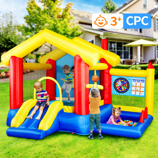 COCLUB Bounce House for Kids 3-6, Inflatable Bounce House with Blower, Slide, Ball Pit, 50 Ocean Balls, Indoor/Outdoor Jump House