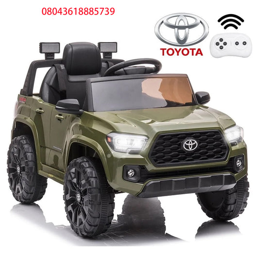 Toyota Tacoma Ride on Cars for Boys, 12V Powered Kids Ride on Cars Toy with Remote Control, Green Electric Vehicles Ride on Truck with Headlights/Music Player for 3 to 5 Years Old Boy Girls GTIN:08043618885739