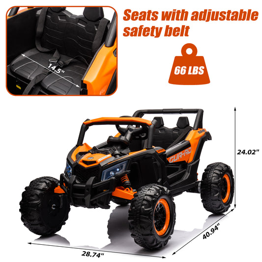 COCLUB Kids Cars to Drive 24V 7Ah Ride on Toys for Big Kids with Remote Control, 3 Speed, Bluetooth, Music, 4 Wheels Spring Suspension UTV, Electric Car for Kids Ages 4-8, Blak