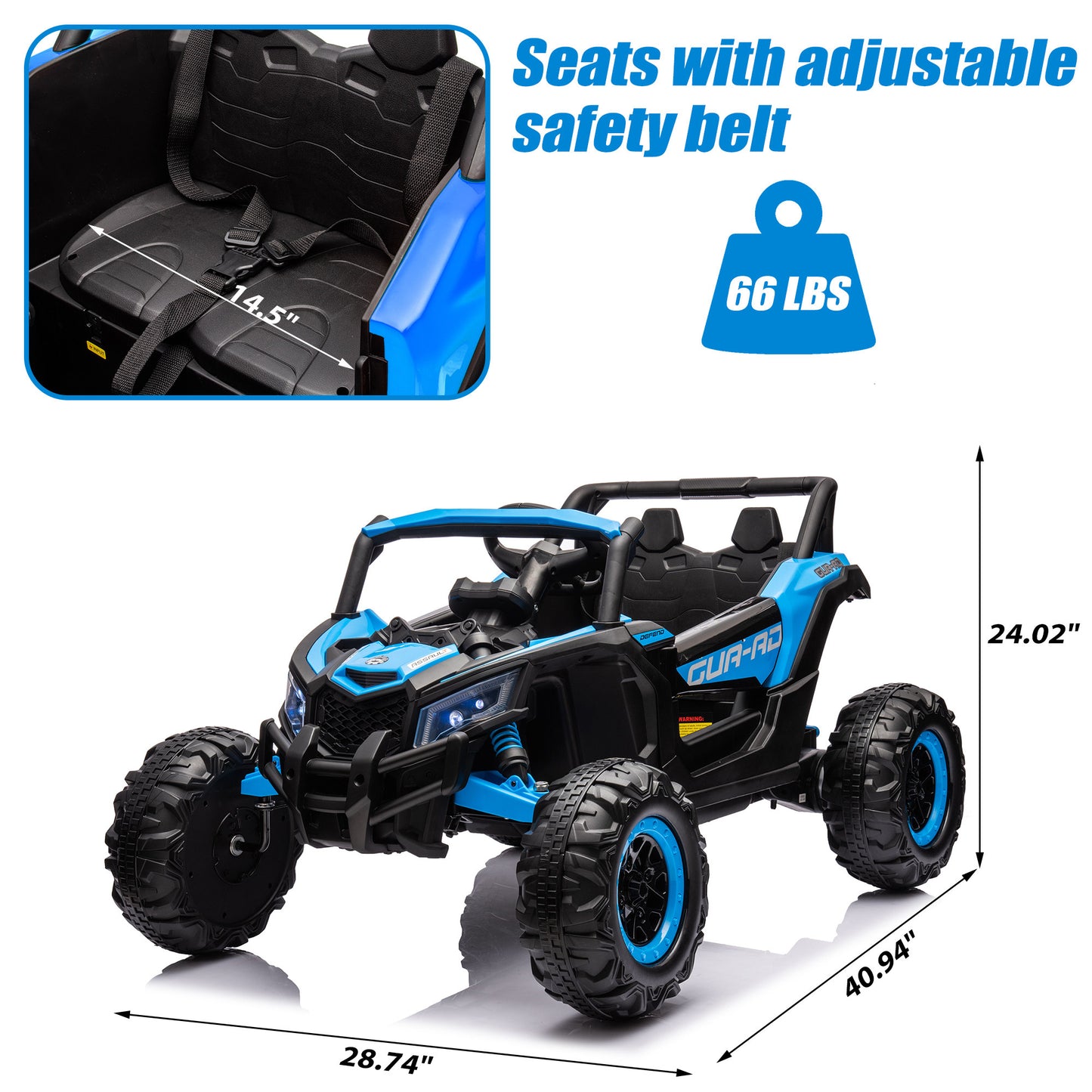 COCLUB Kids Cars to Drive 24V 7Ah Ride on Toys for Big Kids with Remote Control, 3 Speed, Bluetooth, Music, 4 Wheels Spring Suspension UTV, Electric Car for Kids Ages 4-8, Blak