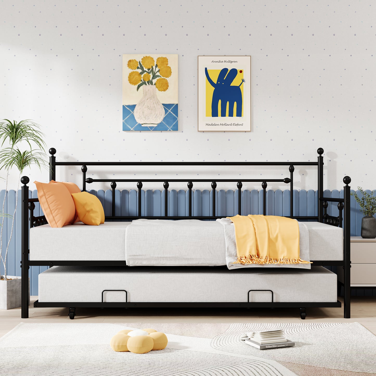 UHOMEPRO Twin Daybed with Trundle Included
