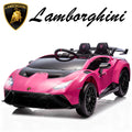 Lamborghini 24V Kids Electric Car, Licensed Huracan Sto Battery Powered Ride On Car with 4 Wheels Spring Suspension for Age 3-8, Remote Control Ride On Toys Speeds 1.86-5.59 MPH, LED Lights