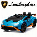 Lamborghini 24V Kids Electric Car, Licensed Huracan Sto Battery Powered Ride On Car with 4 Wheels Spring Suspension for Age 3-8, Remote Control Ride On Toys Speeds 1.86-5.59 MPH, LED Lights