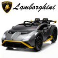 Lamborghini 24V Kids Electric Car, Licensed Huracan Sto Battery Powered Ride On Car with 4 Wheels Spring Suspension for Age 3-8, Remote Control Ride On Toys Speeds 1.86-5.59 MPH, LED Lights