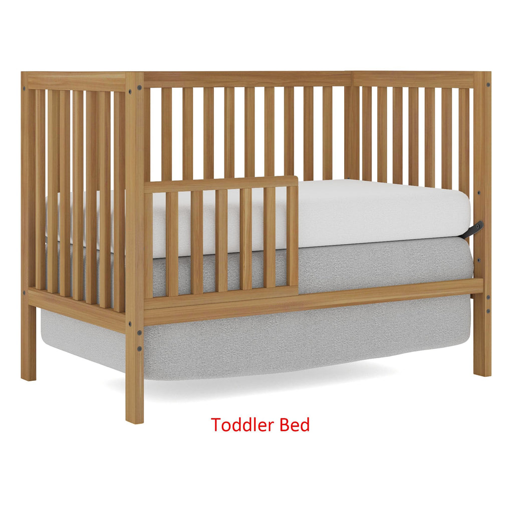 iRerts 5 In 1 Convertible Baby Crib, Wood Convertible Crib Toddler Bed with Wood Legs, Converts from Baby Crib to Toddler Bed, Fits Standard Full-Size Crib Mattress, Easy to Assemble, Black