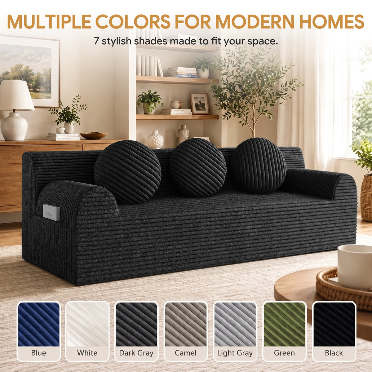 UHOMEPRO 71" Small Cloud Couch, 3 Seater Sofa with High Density Foam, No Assembly Low Profile Floor Couch for Bedroom, Apartment, 1200lbs, Deep Gray
