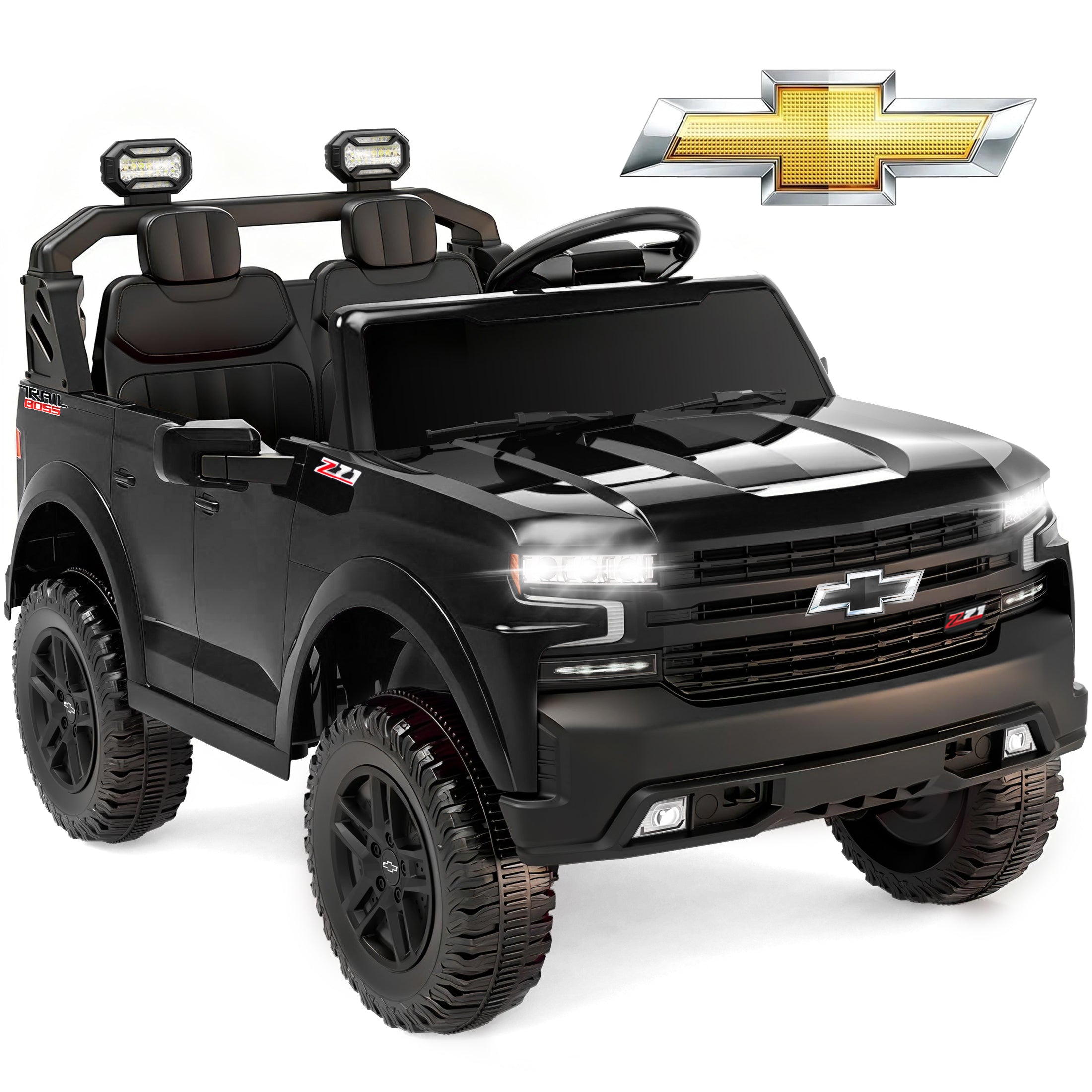 24V Ride On Car for Kids, Chevrolet Silverado 2 Seater Ride On Truck, Powered Electric Car with Remote Control, 90W Dual Motors, MP3 Bluetooth, LED, Ride On Toys for Boys Girls Ages 3–8 (Pink)