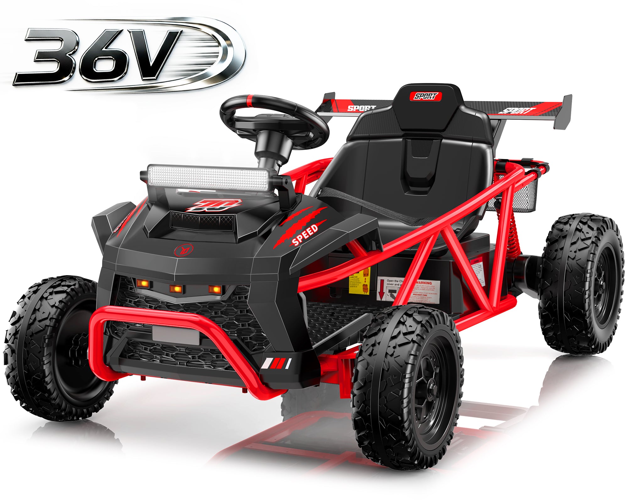 COCLUB 36V Ride On Car for Big Kids, Battery Powered Ride on Toy with Bluetooth, Music, Rear Wheel Spring Suspension, Max 9.3 MPH, Kids Electric Vehicle for Boys Girls