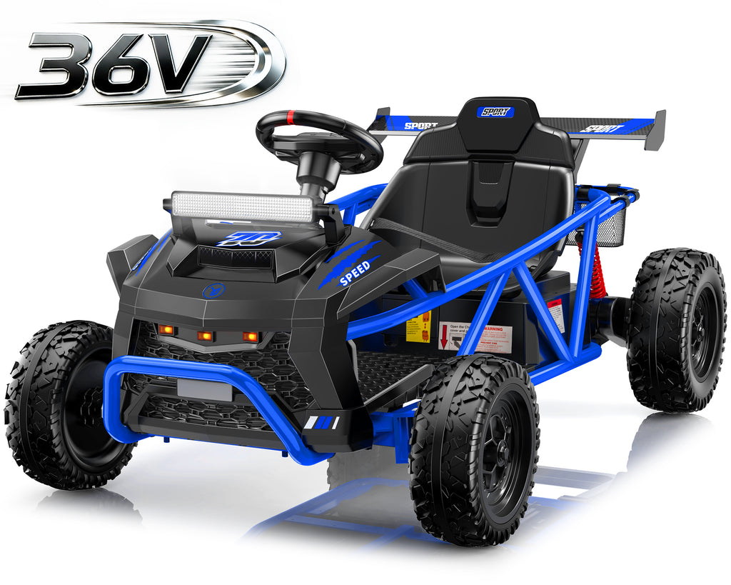 COCLUB 36V Ride On Car for Big Kids, Battery Powered Ride on Toy with Bluetooth, Music, Rear Wheel Spring Suspension, Max 9.3 MPH, Kids Electric Vehicle for Boys Girls