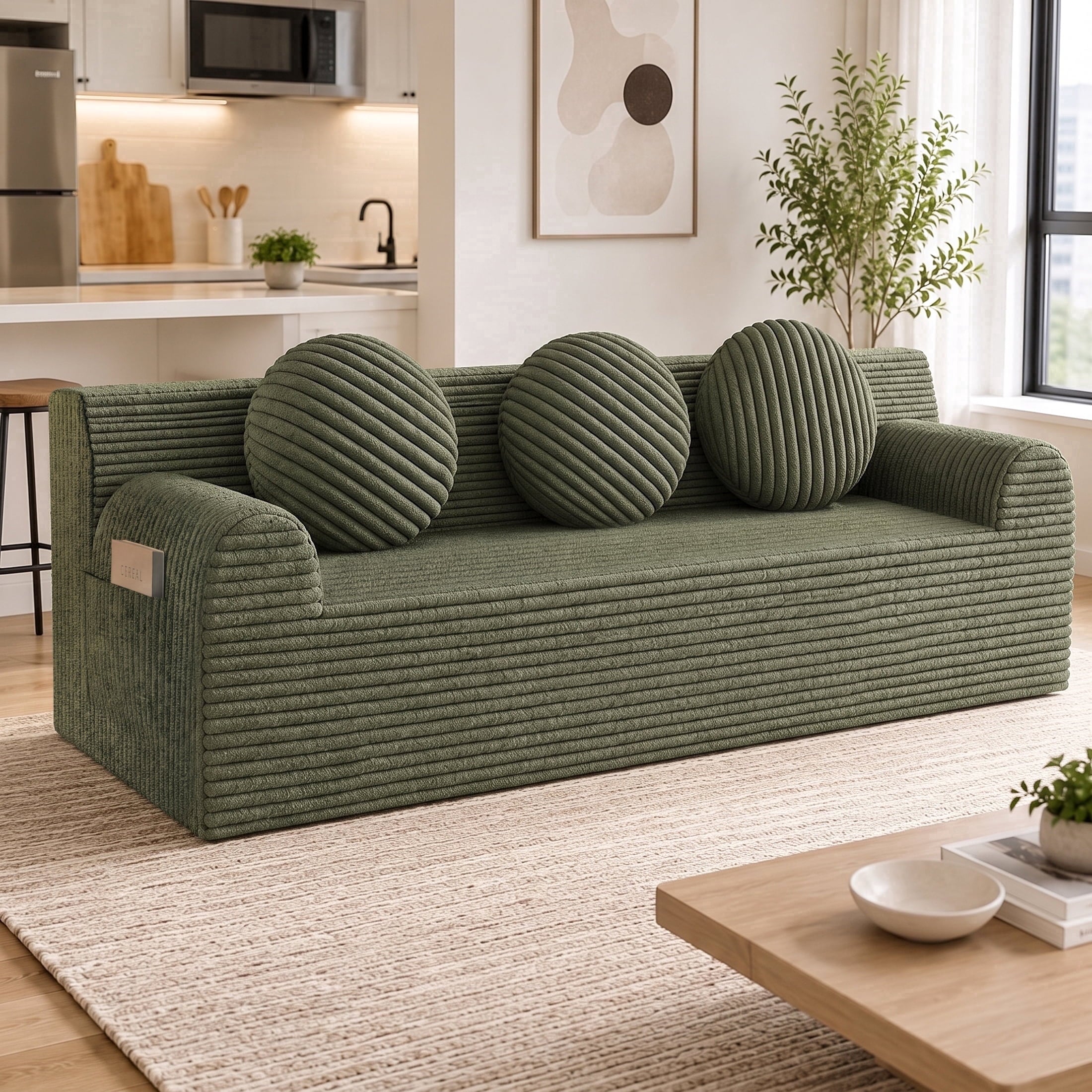 UHOMEPRO 71" Small Cloud Couch, 3 Seater Sofa with High Density Foam, No Assembly Low Profile Floor Couch for Bedroom, Apartment, 1200lbs, Deep Gray