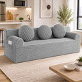 UHOMEPRO 71" Small Cloud Couch, 3 Seater Sofa with High Density Foam, No Assembly Low Profile Floor Couch for Bedroom, Apartment, 1200lbs, Deep Gray