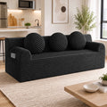 UHOMEPRO 71" Small Cloud Couch, 3 Seater Sofa with High Density Foam, No Assembly Low Profile Floor Couch for Bedroom, Apartment, 1200lbs, Deep Gray