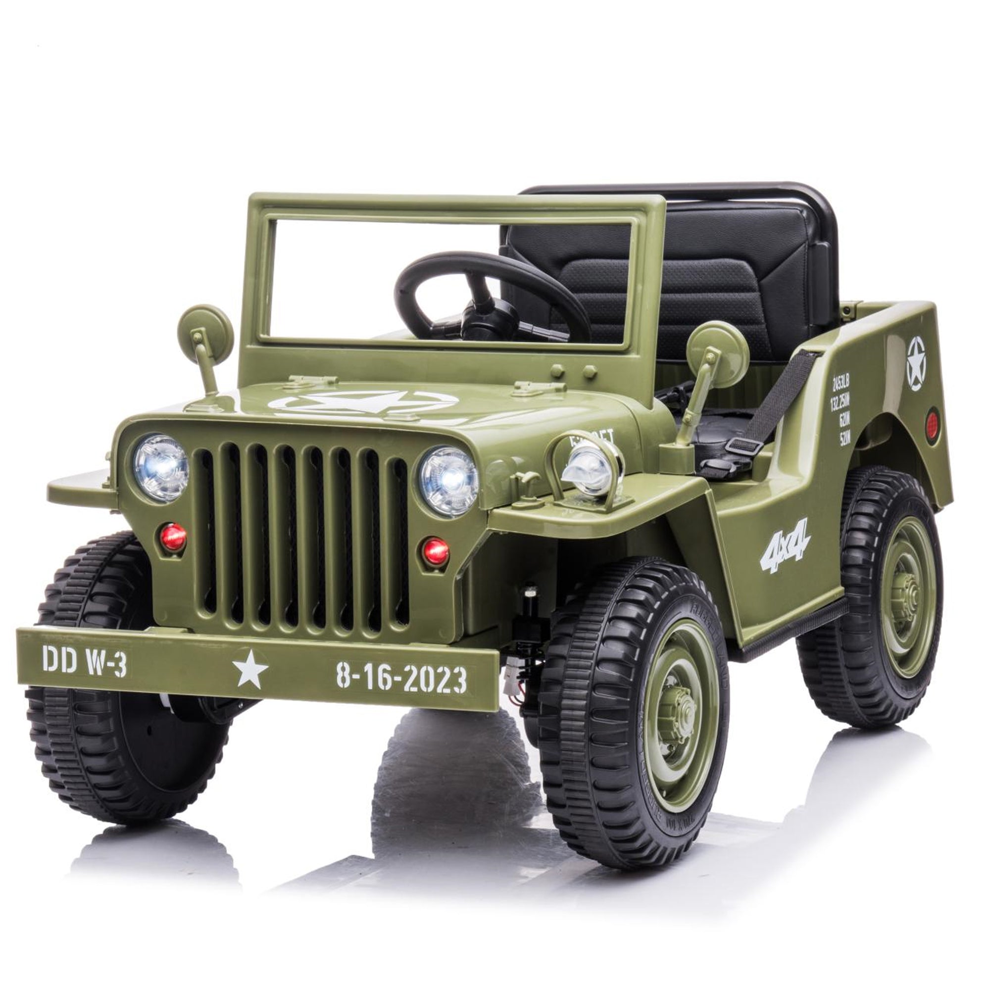 Ride on Cars for Boys, 12V Powered Kids Ride on Toys with Remote Control, Green Electric Vehicles Ride on Truck with Headlights/Music