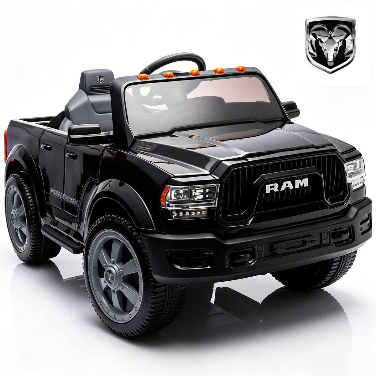 COCLUB RAM 2500 12V Electric Car for Kids, Ride on Toys W/Remote Control, Truck Bed Storage, Bluetooth, Music, Gift Pickup For Kids Aged 3-5