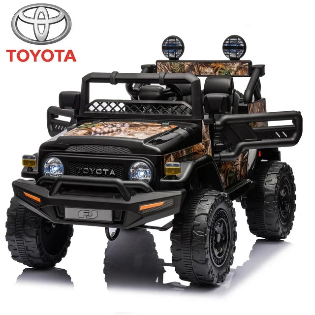 12V Toyota FJ Cruiser Ride on Cars, Electric Truck Vehicles with Remote Control, Music Player, Headlights, Horn, Kids Ride on Toys for Girls Boys Gifts 3-5 Years Olds, Pink