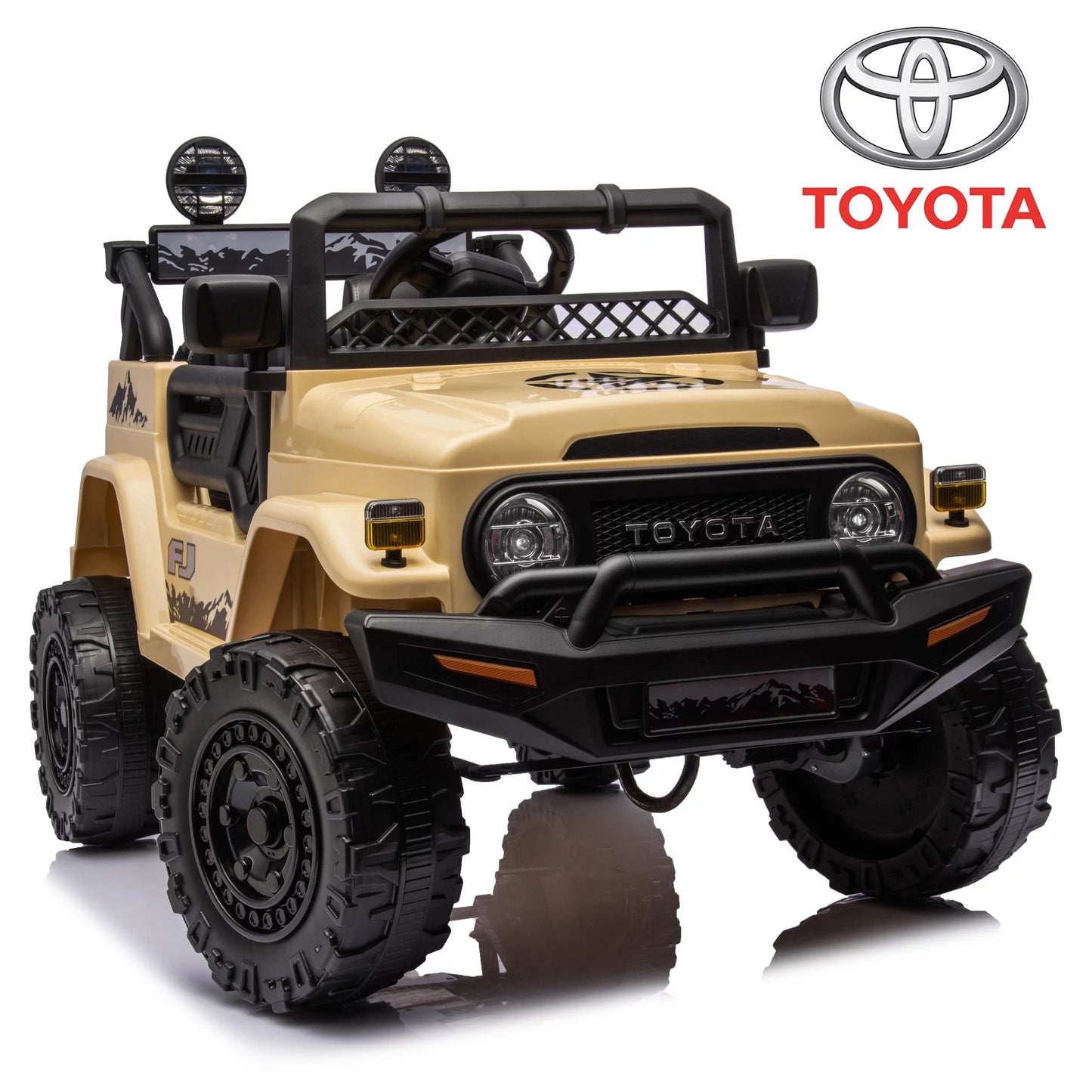 12V Toyota FJ Cruiser Ride on Cars, Electric Truck Vehicles with Remote Control, Music Player, Headlights, Horn, Kids Ride on Toys for Girls Boys Gifts 3-5 Years Olds, Pink