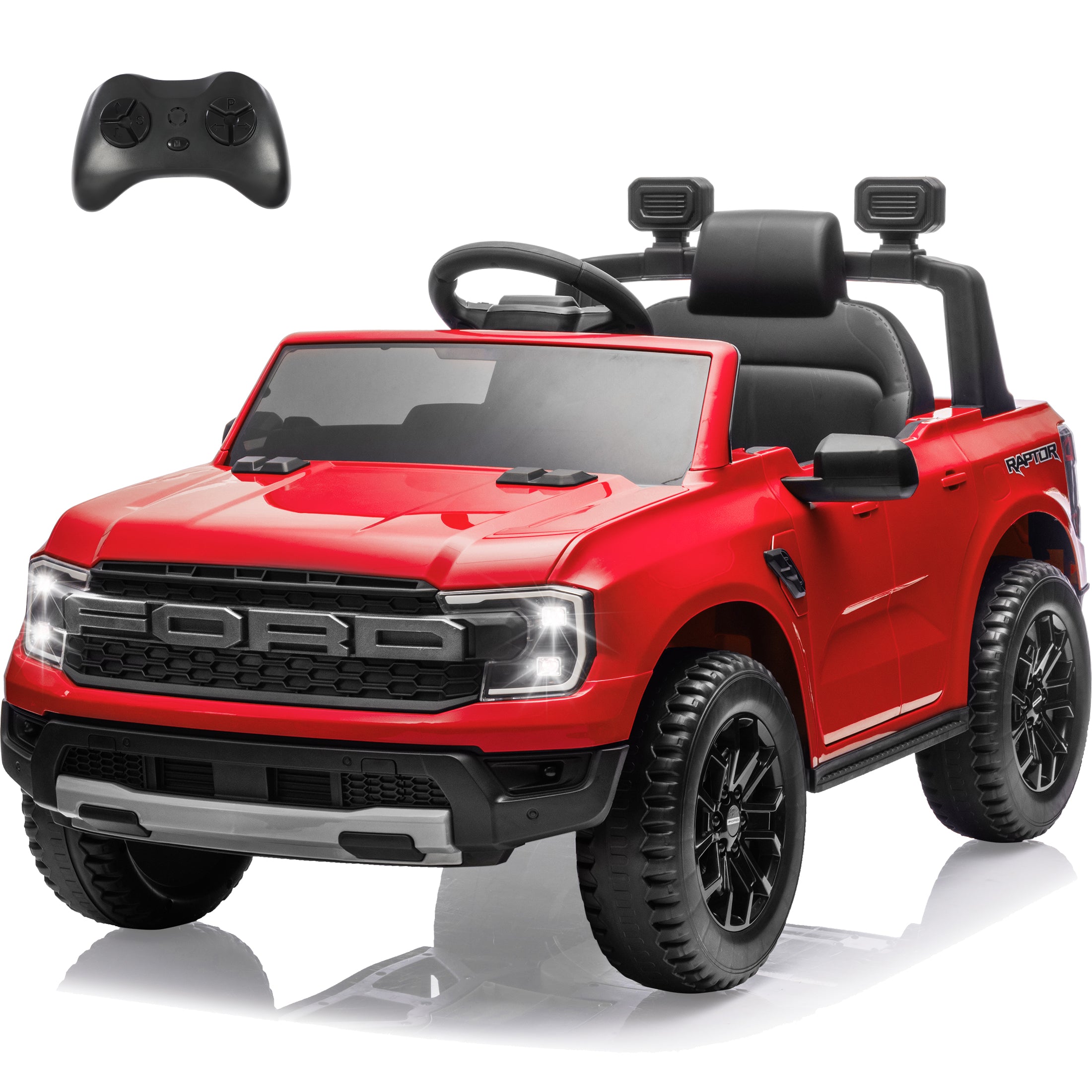 Ford Ranger Raptor Kids Electric Car, 12v Ride on Toys Battery Powered with Parental Remote, LED Headlights, MP3, Horn, Bluetooth, Ride on Cars for Kids Ages 3-6,Blue