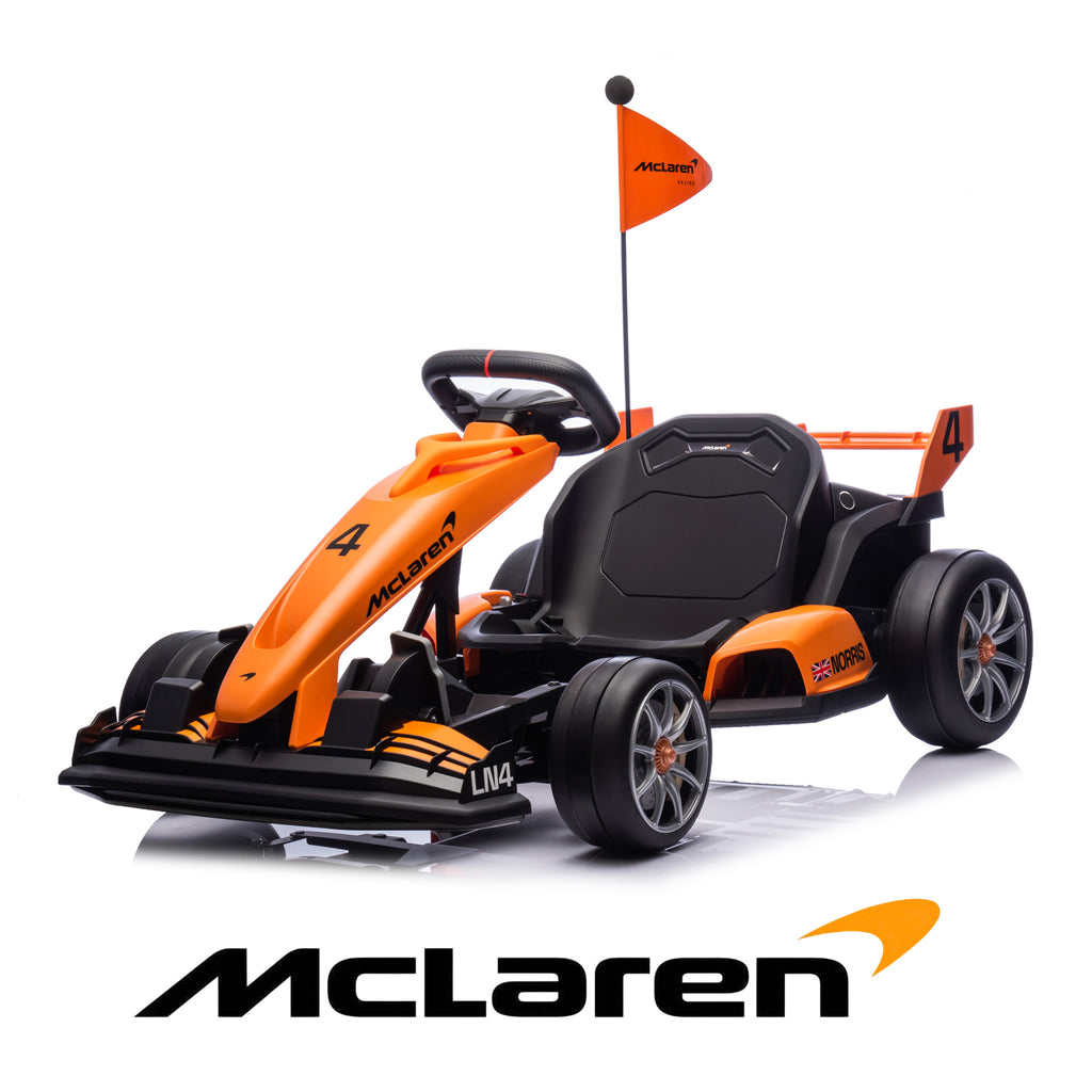 McLaren 24V Ride On Go Kart for Kids, Drifting Ride On with LED Lights, Foldable Design, Ride On Toy for Age 6+ Kids