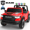 24V 2 Seats Ride On Car for Kids, Licensed RAM RHO 1500 Powered Electric Car with 4 Wheels Spring Suspesion, Ride On Toy for 3-8 Year Boys & Girls with Remote Control, Horm, Siren, LED Lights