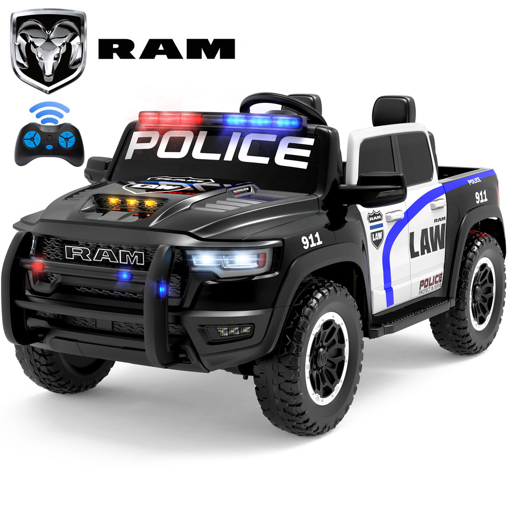 COCLUB 24V 2 Seat Ride On Car for Kids, Licensed RAM RHO 1500 Powered Electric Car with 4 Wheels Spring Suspesion, Ride On Toy for 3-8 Year Boys & Girls with Remote Control, Horm, Siren, Lights