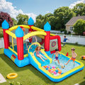COCLUB Inflatable Bounce House, Bounce House for Kids 3-6 with Blower, Ball Pit & Slide, Bouncy Castle, Outdoor Inflatable Jump House